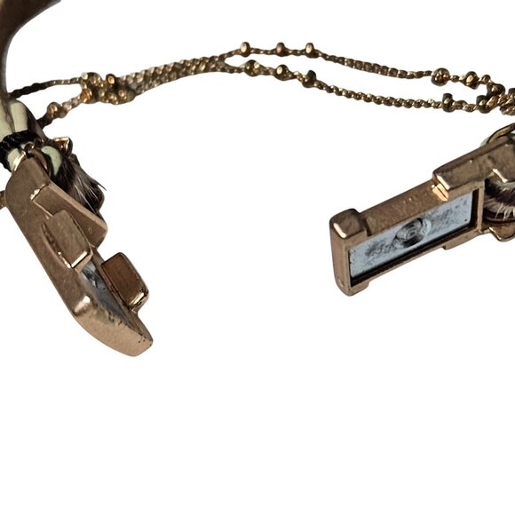 Good Works Walk By Faith Leather Gold Tone Chain Bracelet Engraved Clasp - Picture 6 of 7